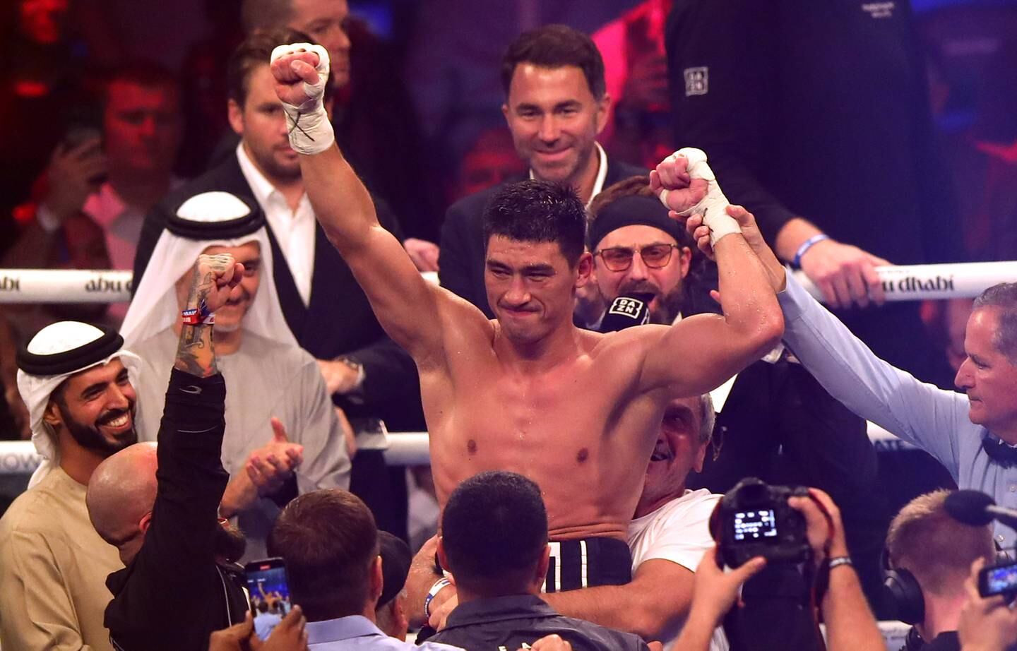 Dmitry Bivol dominated Gilberto Ramirez on ooints to retain his WBA world light-heavyweight title in Abu Dhabi. EPA