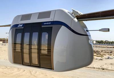 Sharjah, United Arab Emirates - Reporter: Nick Webster. News. Development of sky pods proposed to reduce carbon footprint in transport. Sharjah. Wednesday, January 6th, 2021. Chris Whiteoak / The National