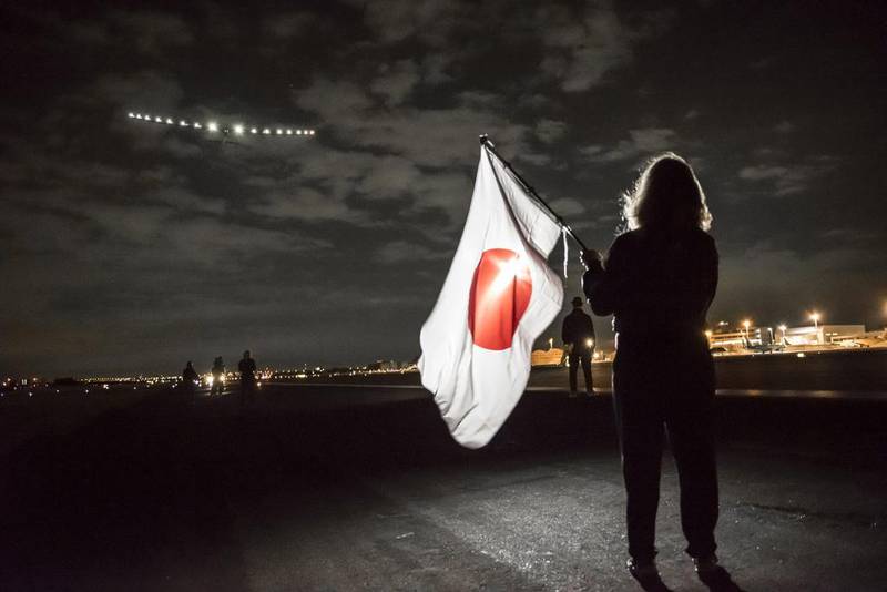 Solar Impulse 2 took off from Nagoya with Andre Borschberg at the controls. The solar-powered plane took off early Monday for Hawaii after an unexpected month-long stop in central Japan due to bad weather conditions. EPA/Solar Impulse / Jean Revillard 