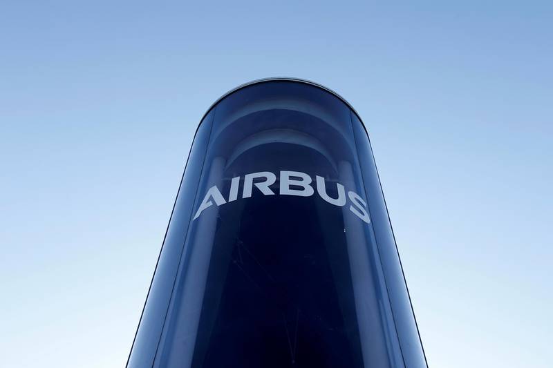FILE PHOTO: The Airbus logo is pictured at Blagnac near Toulouse, France, March 20, 2019.   REUTERS/Regis Duvignau/File Photo