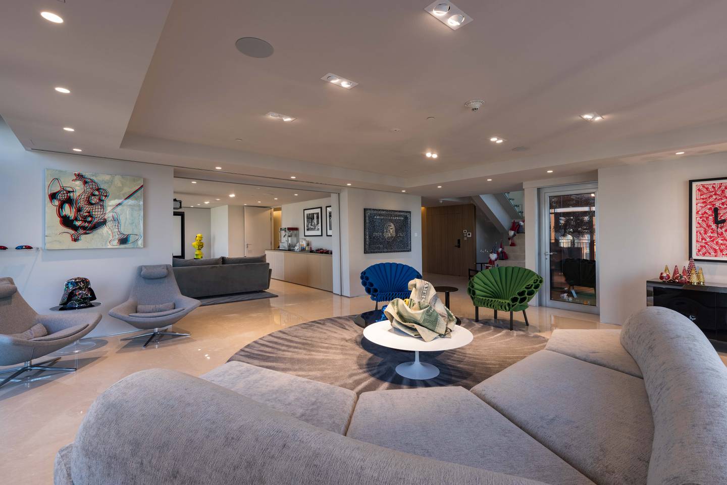 The penthouse is being sold furnished with pieces by luxury brands including Roche Bobois, Minotti, Fendi, Versace and Villeroy & Boch. Photo: Knight Frank