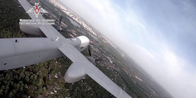 A still image, taken from a video footage released by Russia's Defence Ministry, shows a Russian Altius-U military long-range unmanned aerial vehicle during a test flight at an unknown location. Photo: Ministry of Defence of the Russian Federation / Handout via Reuters