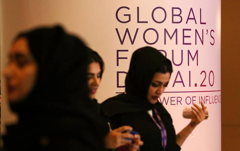 DUBAI, UNITED ARAB EMIRATES , Feb 17  – 2020 :- Delegates at the Global Women’s Forum Dubai held at Madinat Jumeirah in Dubai. (Pawan  Singh / The National) For News.