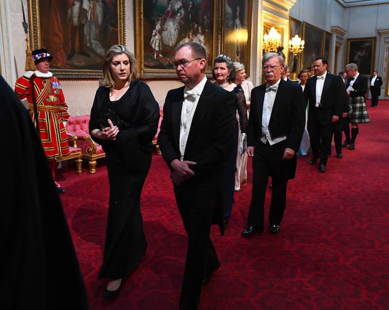 During her brief tenure as defence secretary, Ms Mordaunt arrives with John Michael Mulvaney for a Buckingham Palace banquet also attended by then-US president Donald Trump. Getty Images