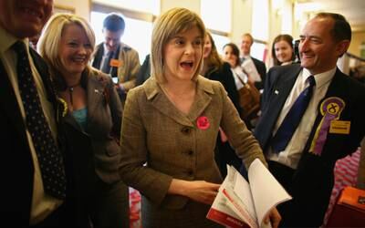 Ms Sturgeon attends the STUC Conference in Glasgow in April 2007. Getty