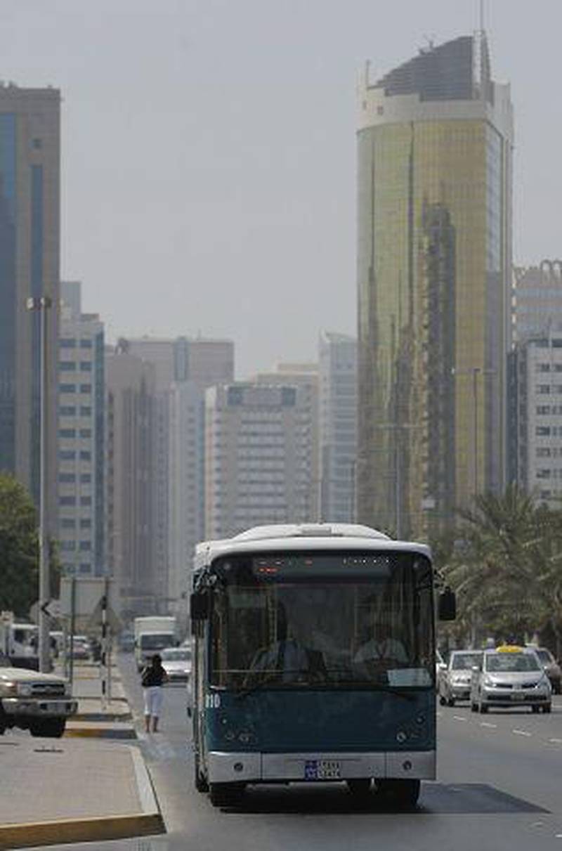 A crowded bus on Muroor Road in Abu Dhabi. The service was launched on June 30 last year.