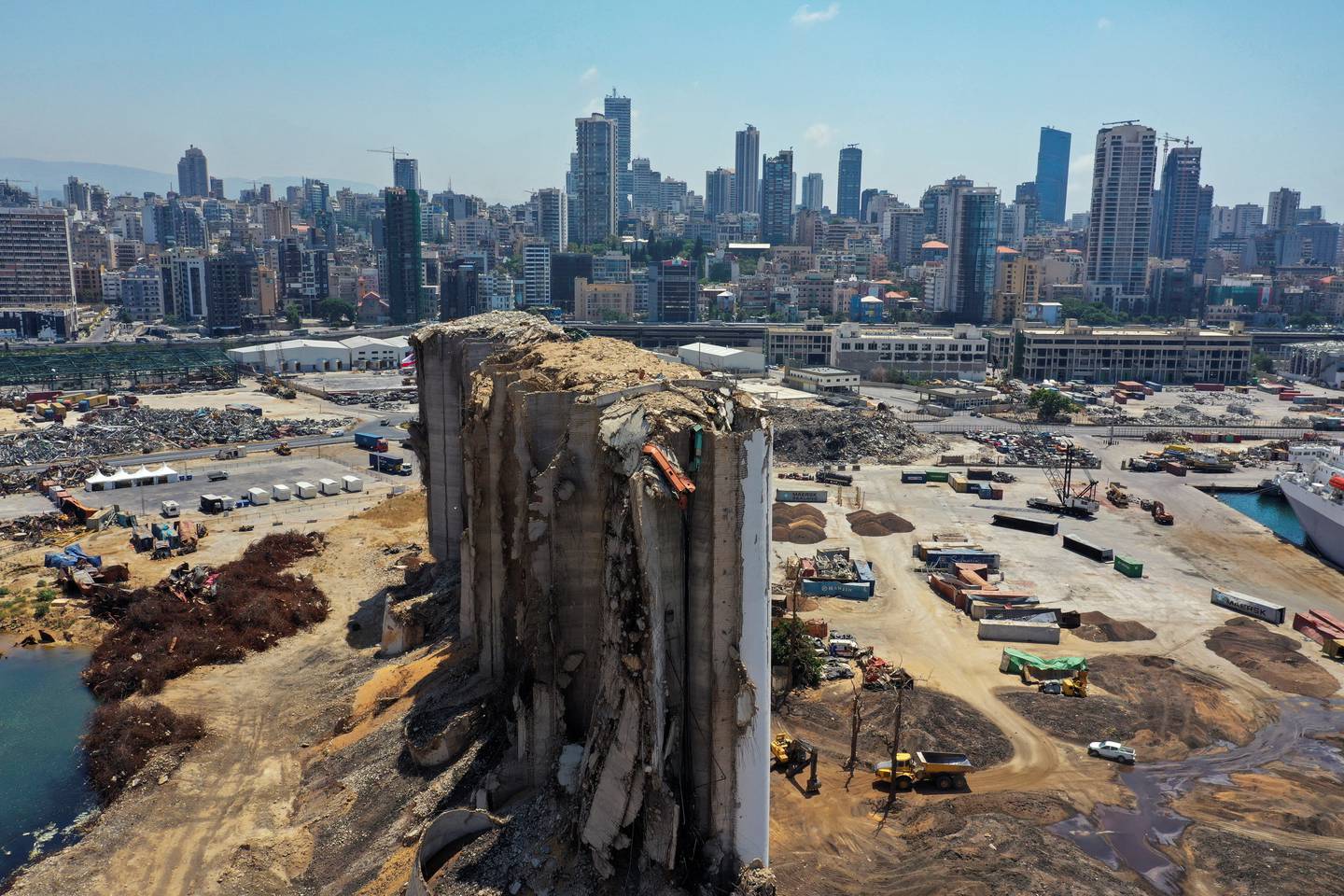 A picture of Beirut, taken one year after the port explosion. Reuters