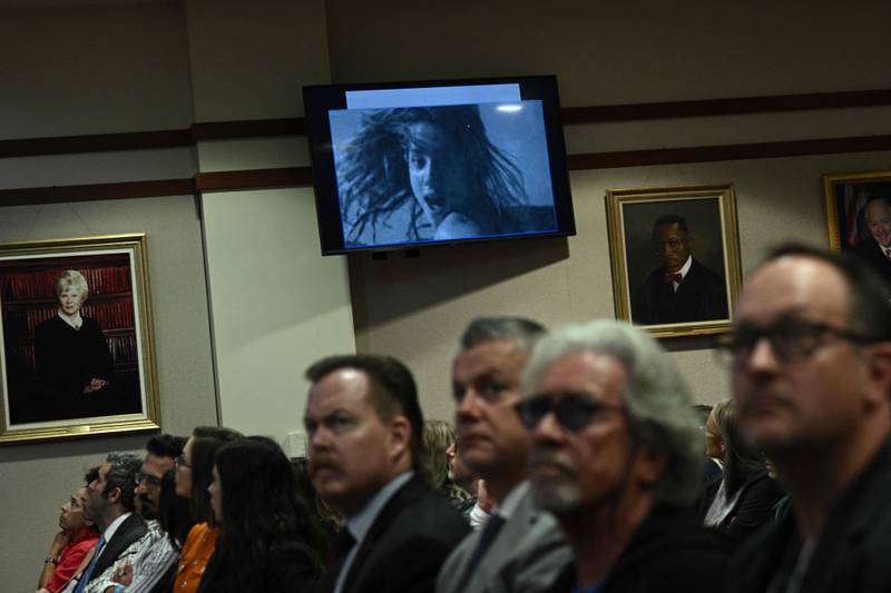 Spectators in the courtroom listen during the Depp vs Heard defamation trial. AFP