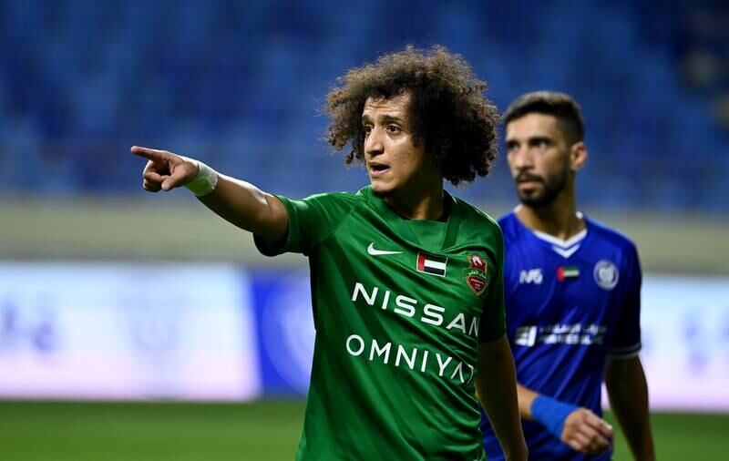 Omar Abdulrahman made his comeback from injury for Shabab Al Ahli as a second half substitute against Al Nasr on Sunday, November 21, 2021. The Adnoc Pro League match finished 1-1. All photos PLC