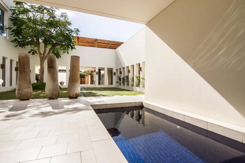The villa mixes Scandinavian design influences with an interpretation of an Arabian courtyard. Courtesy Luxhabitat