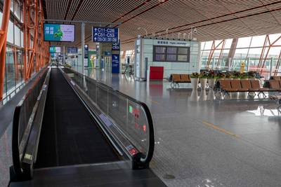 An almost empty terminal 3 at Capital International Airport. AFP