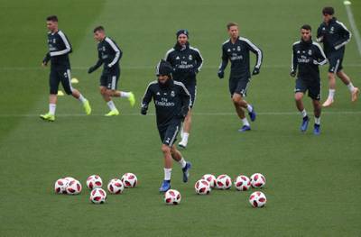 Real Madrid players in training. Reuters
