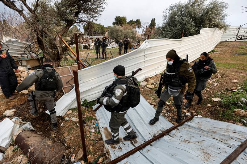 The demolition comes two days after Israeli forces arrived to evict the Palestinian residents following a decision by the Jerusalem municipality to expropriate the land. Reuters