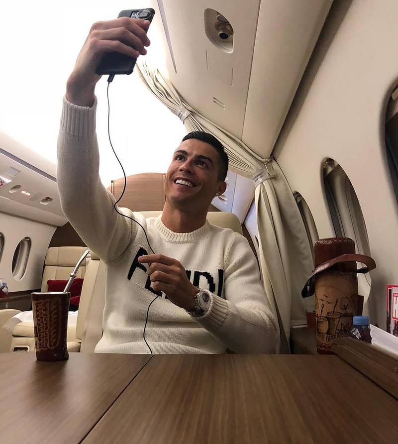 Cristiano Ronaldo enjoys his jet set. @cristiano 3