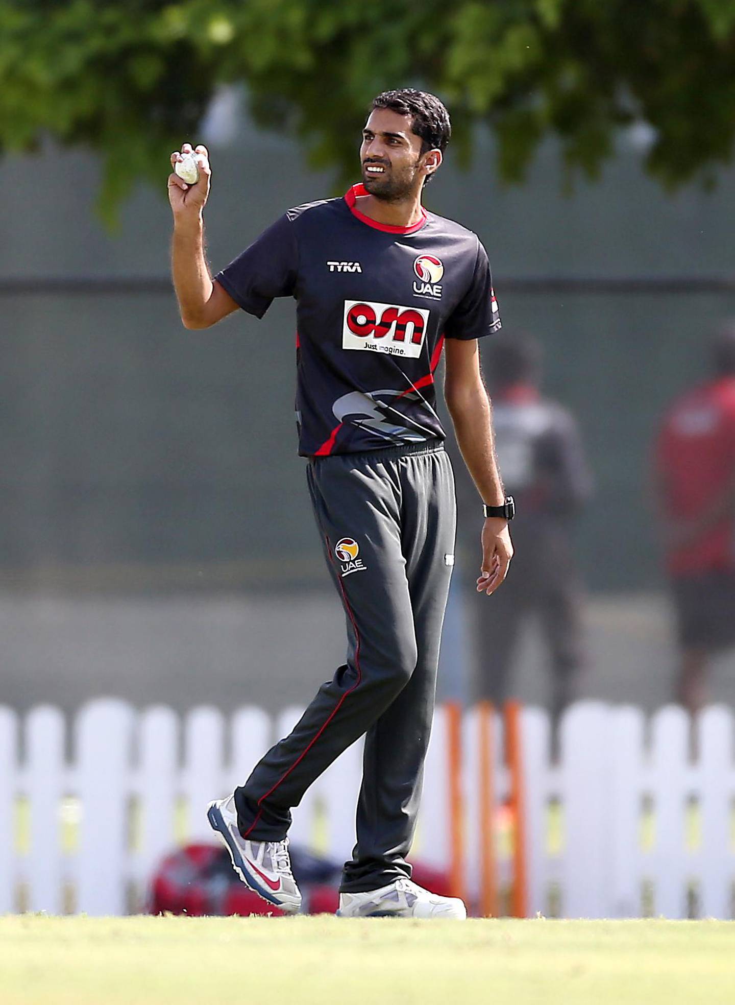 DUBAI , UNITED ARAB EMIRATES – Nov 18 , 2015 : Qadeer Ahmed of UAE playing during the cricket match between UAE vs Hong Kong at ICC Academy Oval at Dubai Sports City in Dubai. ( Pawan Singh / The National ) For Sports Stock. Story by Paul Radley. ID Number : 50851 *** Local Caption ***  PS1811- UAE CRICKET38.jpg