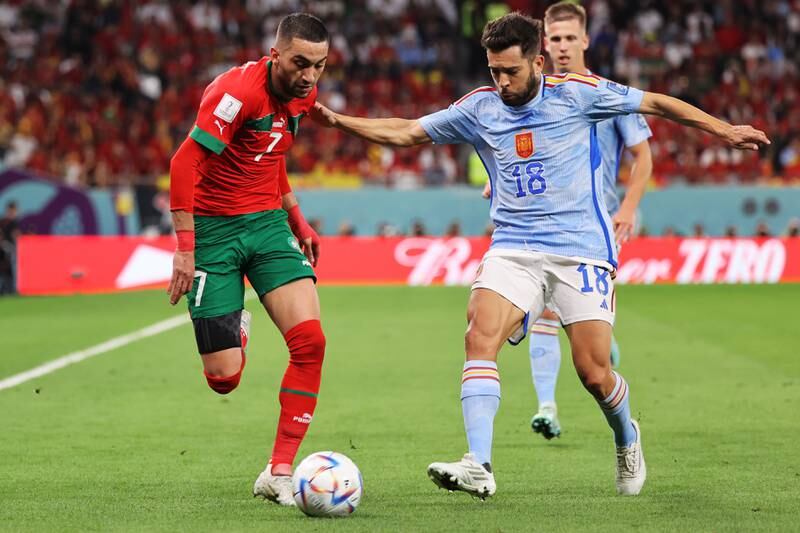 Jordi Alba, 7 - Gave the ball away which led to Morocco’s best chance of the first half. Up against tactically disciplined opponents who limited his advances. EPA
