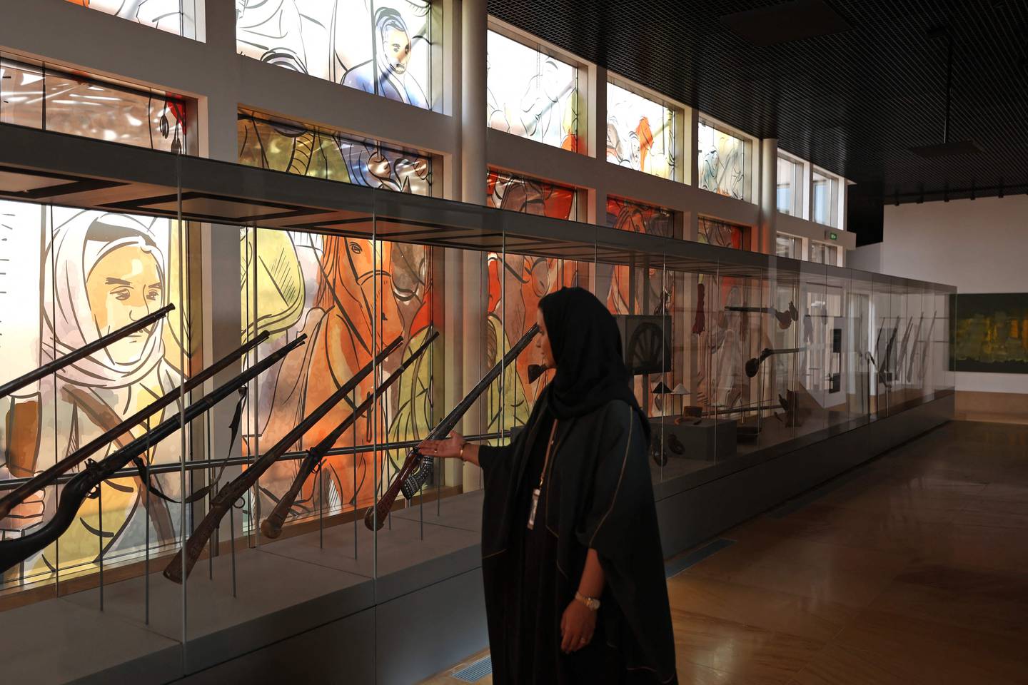 Saudi tour guide Nada Alfuraih walks inside an 18th-century palace in the historic district of Diriyah. AFP