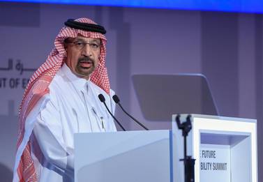 Khalid Al Falih said renewables will not conflict with oil's role in the energy mix. Victor Besa / The National