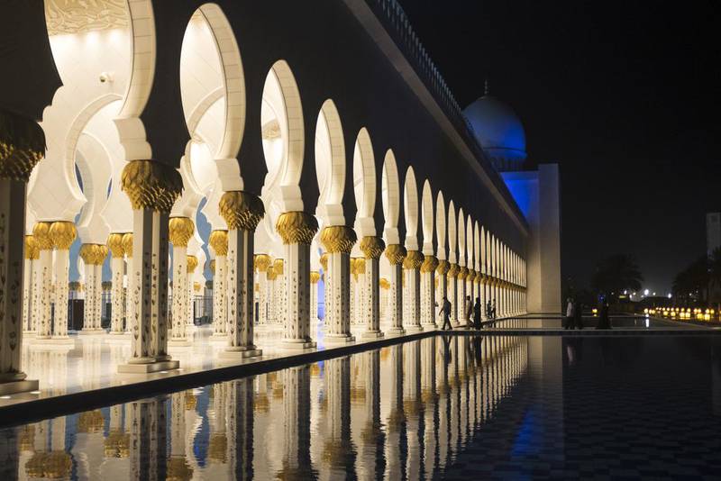Sheikh Zayed Grand Mosque in Abu Dhabi is one of the UAE’s popular cultural attractions. Reem Mohammed / The National