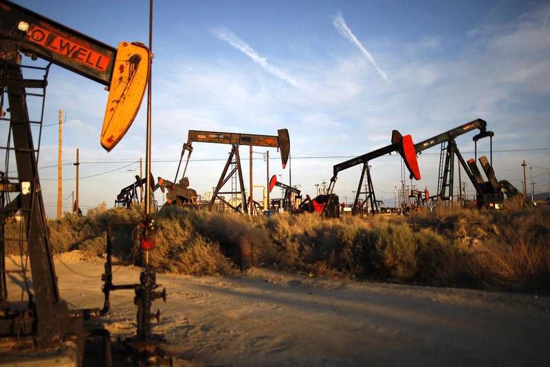 Drilling rigs at California's Monterey Shale formation. According to the US Energy Information Administration, the country's domestic oil industry suffered considerably during the first and second waves of Covid-19. Getty Images