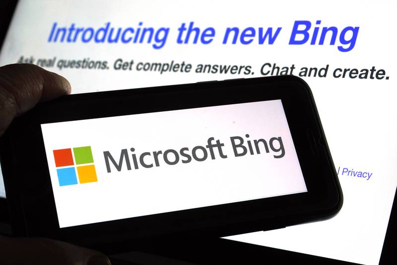 Microsoft is fusing ChatGPT-like technology into its search engine Bing. AP