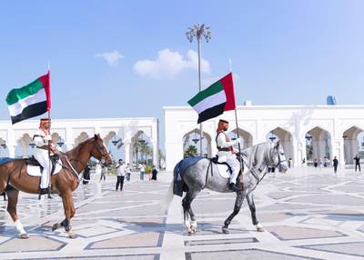 ABU DHABI, UNITED ARAB EMIRATES. 2 DECEMBER 2019. Khayyala performance at UAE’s National Day celebrations at Qasr Al Watan.(Photo: Reem Mohammed/The National)Reporter:Section: