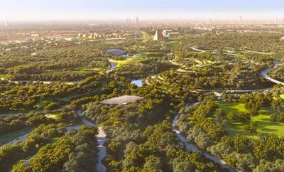 A screen grab of aerial footage of the King Salman Park in Riyadh. The project is set to become the world’s biggest urban park.