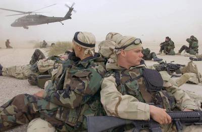 American troops take control of an unspecified area in southern Iraq during the 2003 US invasion of the country. AFP