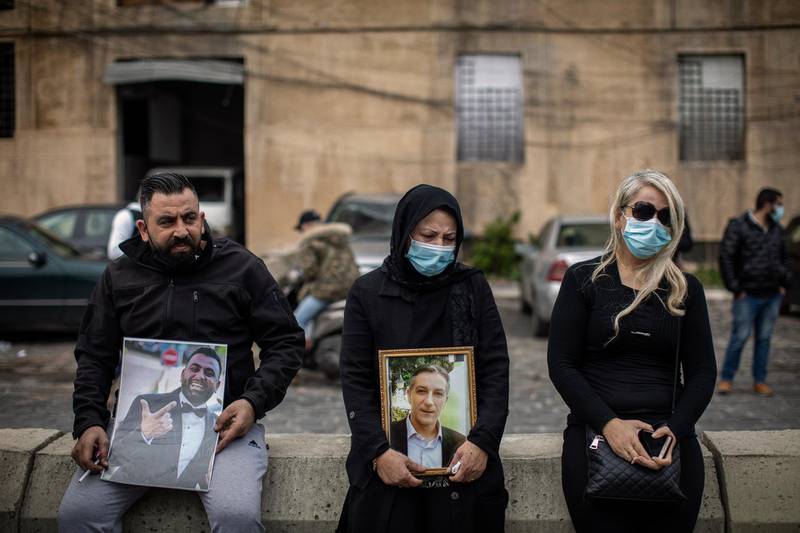 Family members mourn the Beirut port blast victims, six months on from the devastating explosion at Beirut port on August 4, 2020 that killed more than 200 people and injured at least 6,500. Getty Images