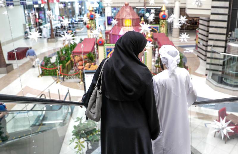 Abu Dhabi, United Arab Emirates, June 5, 2019.  Visitors at Al Wahda mall enjoy the Eid mini village.    Victor Besa/The NationalSection:   NAReporter:  Standalone