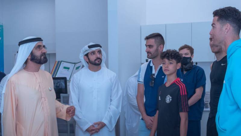 An image that illustrates this article Cristiano Ronaldo meets Sheikh Mohammed bin Rashid and Sheikh Hamdan in Dubai