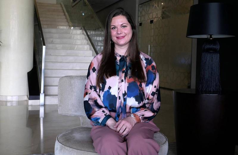 DUBAI, UNITED ARAB EMIRATES , March 22, 2021 –  Colleen Lynn Attia, special education teacher at the Occidental hotel in Dubai Production City in Dubai. (Pawan Singh / The National) For Business/Online. Story by Deepthi Nair 