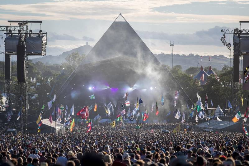 (FILE PHOTO) Glastonbury Festival 2021 has been officially cancelled due to the covid-19 pandemic announced on January 21,2021. GLASTONBURY, ENGLAND - JUNE 25:  People gather in front of the Pyramid Stage  at Worthy Farm in Pilton on June 25, 2017 near Glastonbury, England. Glastonbury Festival of Contemporary Performing Arts is the largest greenfield festival in the world. It was started by Michael Eavis in 1970 when several hundred hippies paid just Â£1, and now attracts more than 175,000 people  (Photo by Matt Cardy/Getty Images)
