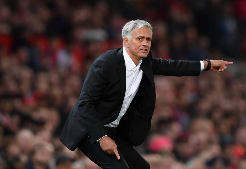 Manchester United manager Jose Mourinho call out instructions. Getty Images