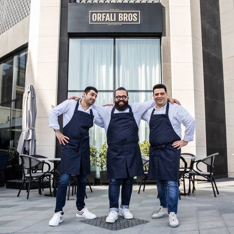 From left, the Orfali brothers are Omar, Mohamad and Wassim. Photo: Orfali Bros Bistro
