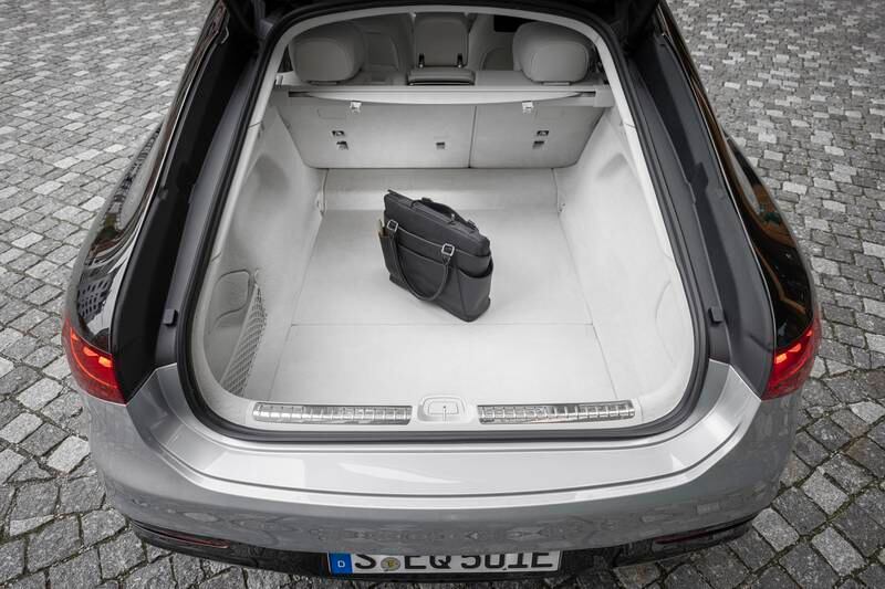 The EQS's wheelbase is a lengthy 3.2 metres, creating ample cabin space.