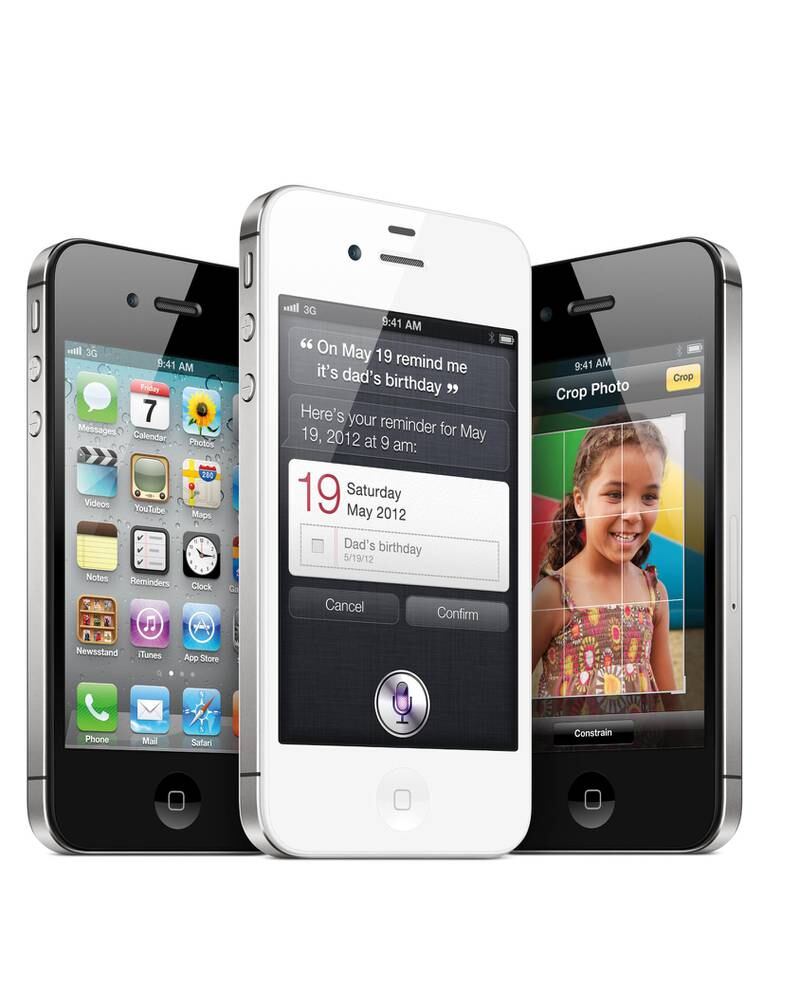 No 6: Apple's iPhone 4S has a 2.5 per cent share in UAE handsets. Courtesy Apple