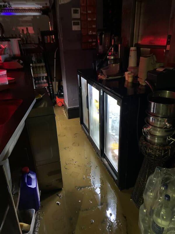 Business owners were affected by the flooding in Knightsbridge. Laura O'Callaghan / The National