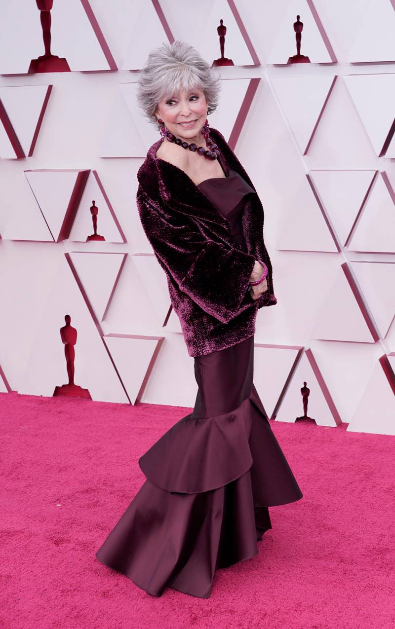 Rita Moreno arrives for the 93rd annual Academy Awards ceremony at Union Station in Los Angeles, California, on, 25 April 25, 2021. EPA