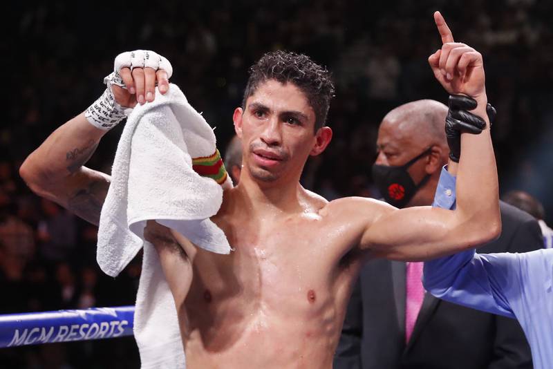Rey Vargas, pictured after his win over Leonardo Baez in November, won the WBC featherweight title by beating Mark Magsayo. AP