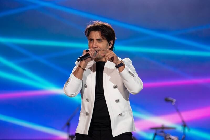 Ali Zafar performs during Pakistan: The Land of Melodies Music Festival, on the Jubilee Stage. Miaad Mahdi / Expo 2020