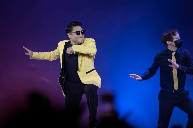 Psy closes the event with a performance of his hit song 'Gangnam Style'. Photo: Expo 2020 Dubai