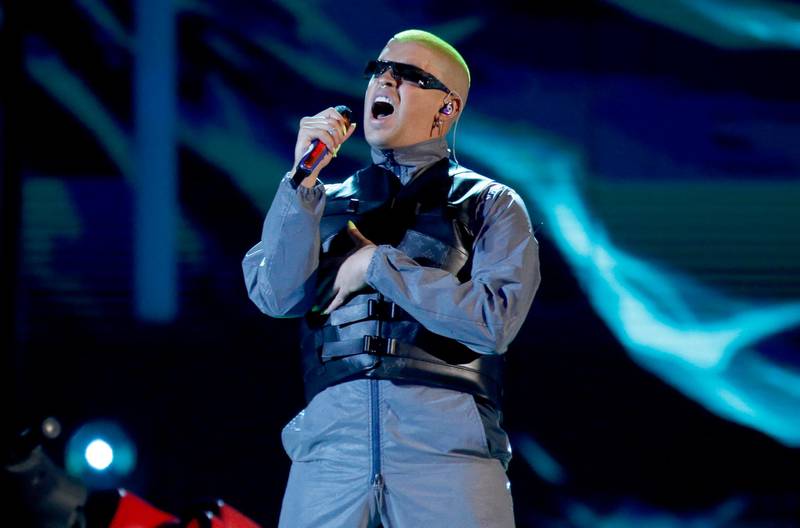 Bad Bunny performs a medley at the Billboard Latin Music Awards in Las Vegas on April 25, 2019. AP Photo