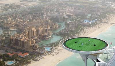Its helipad has also staged events, including a tennis match between Roger Federer and Andre Agassi in February 2005. Photo: Getty