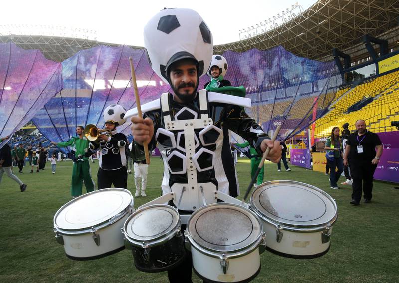 Saudi Arabia fans gathered to watch the World Cup match against Poland at Marsool Park Stadium in Riyadh. Reuters