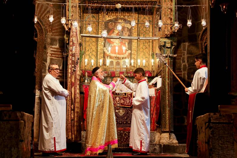 A Syriac priest leads Mass at the Virgin Mary Syriac Orthodox Church in Diyarbakir, Turkey. Reuters