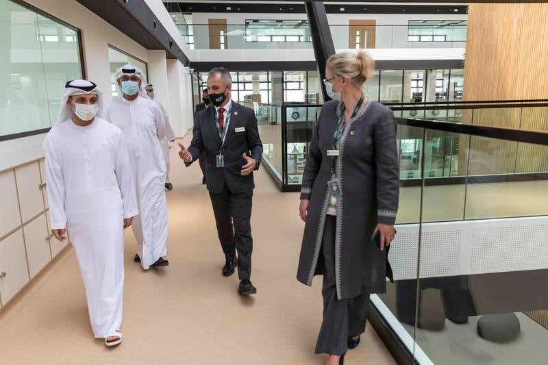 Craig Lamshed takes Dr Abdulla Al Karam on a tour of the school.
