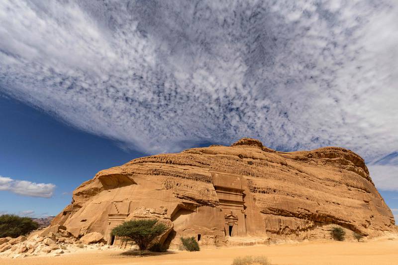 Ancient Nabataean carved tombs at the archaeological site of Al Hijr, near the north-western Saudi city of AlUla. All photos by AFP