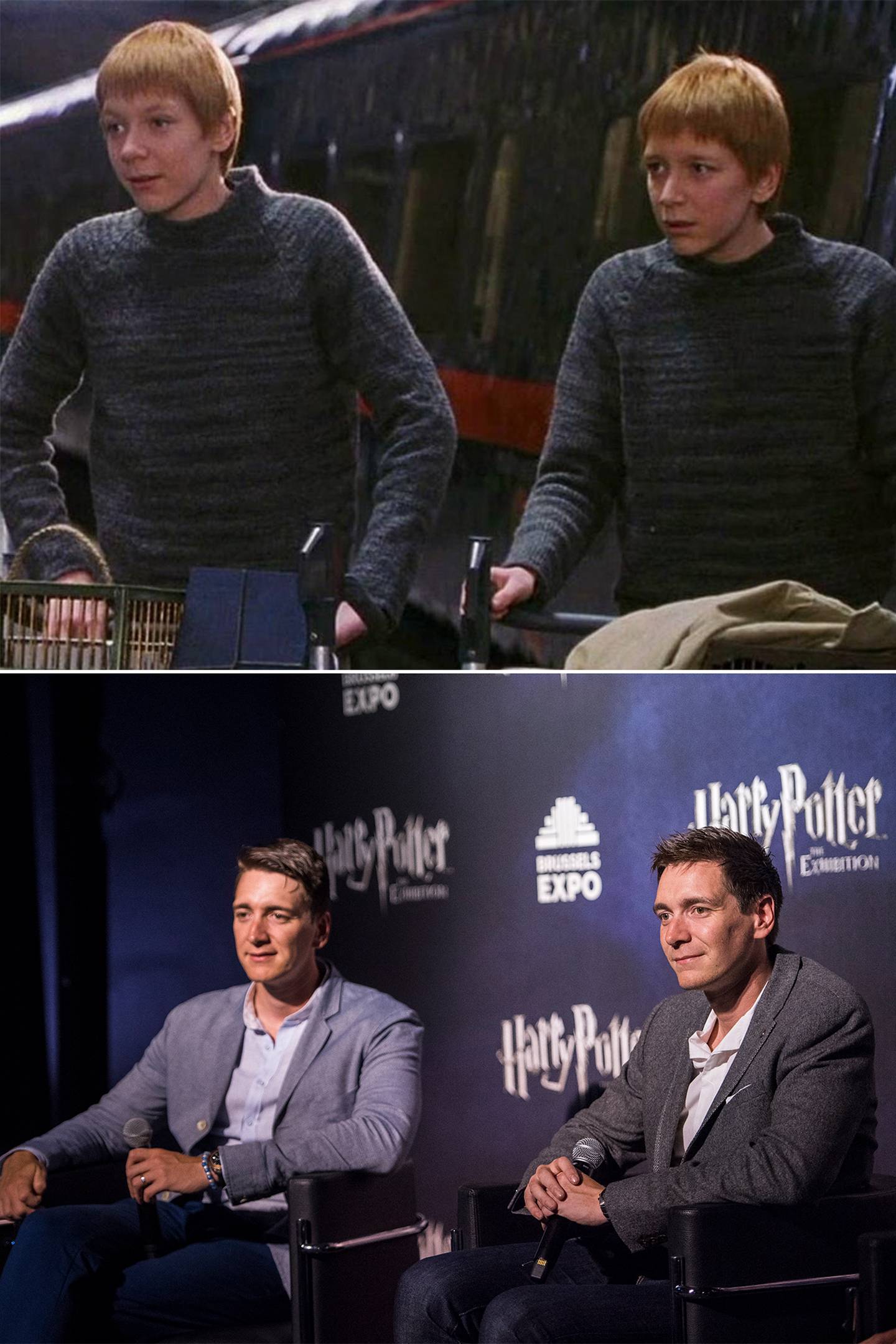 Twins James and Oliver Phelps host their own podcast and remain active in the Harry Potter community. Photo: Warner Bros / AFP