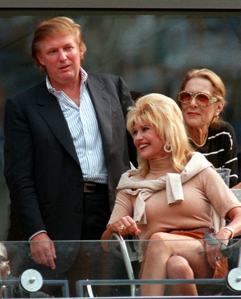 Donald and Ivana Trump at the US Open in New York in September 1997. AP